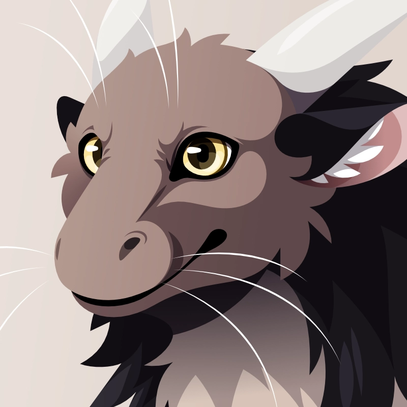 Vector art of the same wyvern now standing and looking to the left of the viewer.