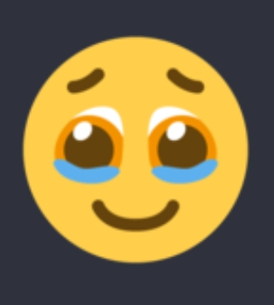 Old Twemoji version of the "Face holding back tears" emoji.

A yellow face with tears welling up at the bottom of its two large eyes.

May be used to express a range of emotions including sadness, anger, embarrassment, admiration, and gratitude. 