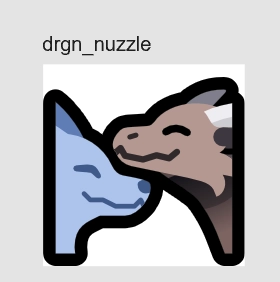 Emoji of a dragon nuzzling a placeholder dog creature.