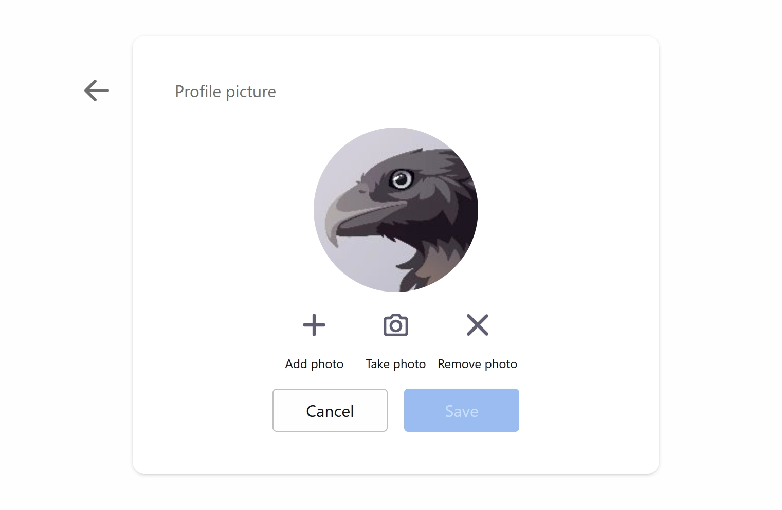 Avatar replacement dialog