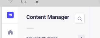 A sidebar titled "Content Manager". There's a misaligned search button next to the title.