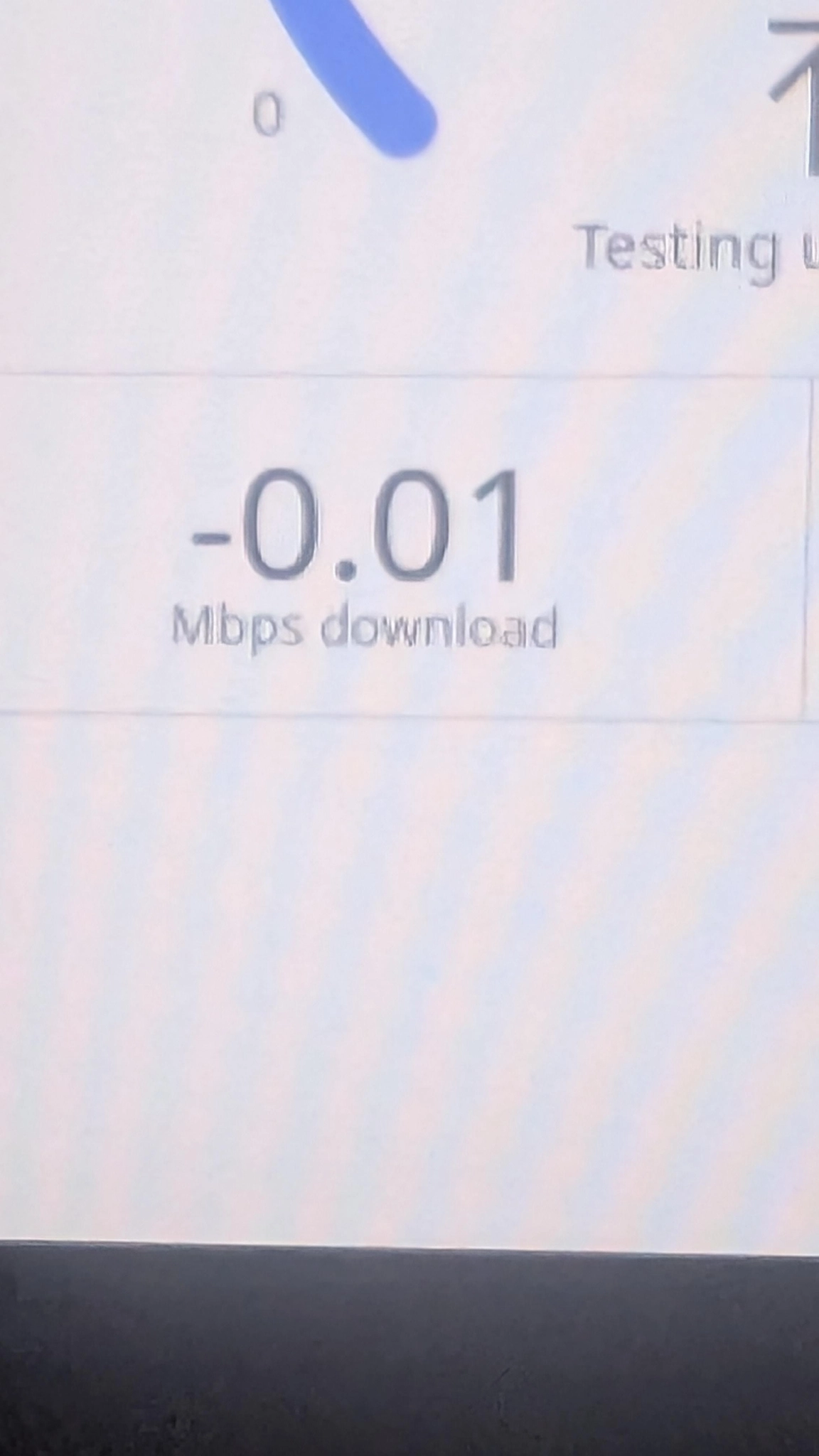 WiFi download speed: -0.01 Mbps