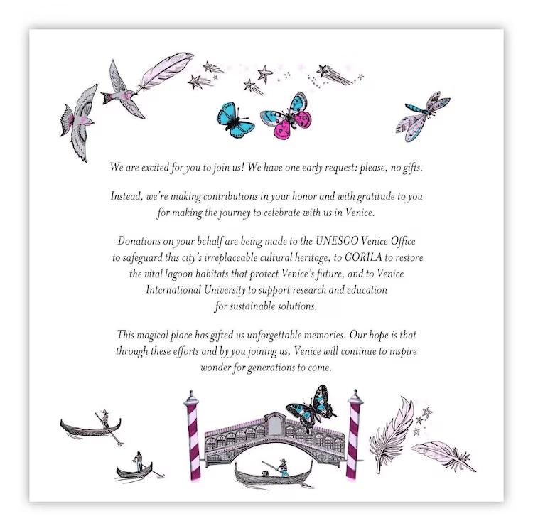 An invitation card which looks like random clip art placed around the text. There's nothing else.