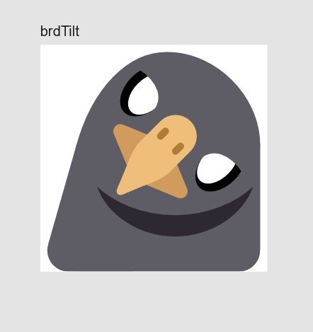 Emoji of a gray bird with a yellow beak tilting its head by 45 degrees.