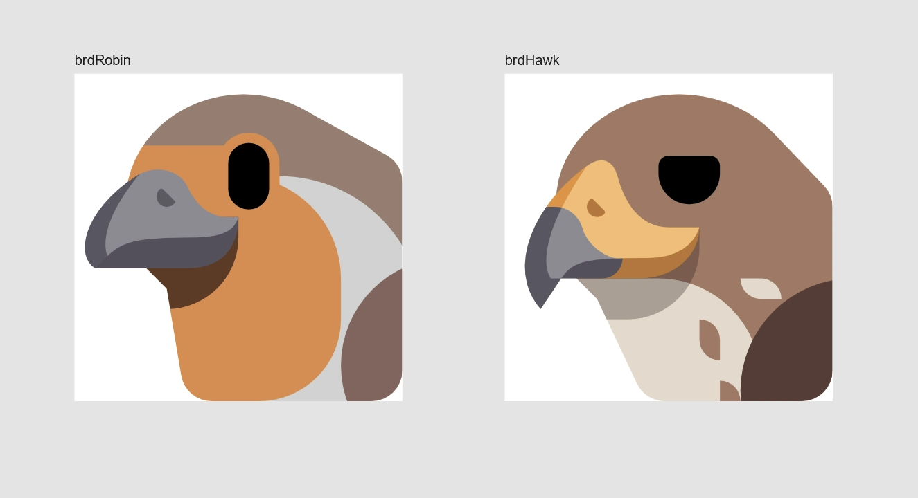 Emojis of a European Robin and a Red-tailed Hawk.