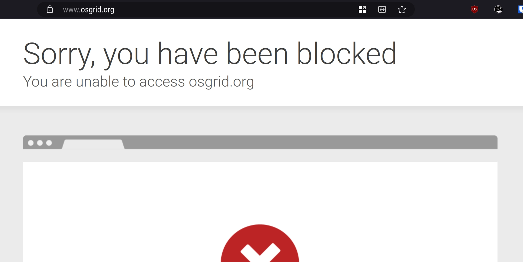 CloudFlare blocked me from accessing osgrid.org.