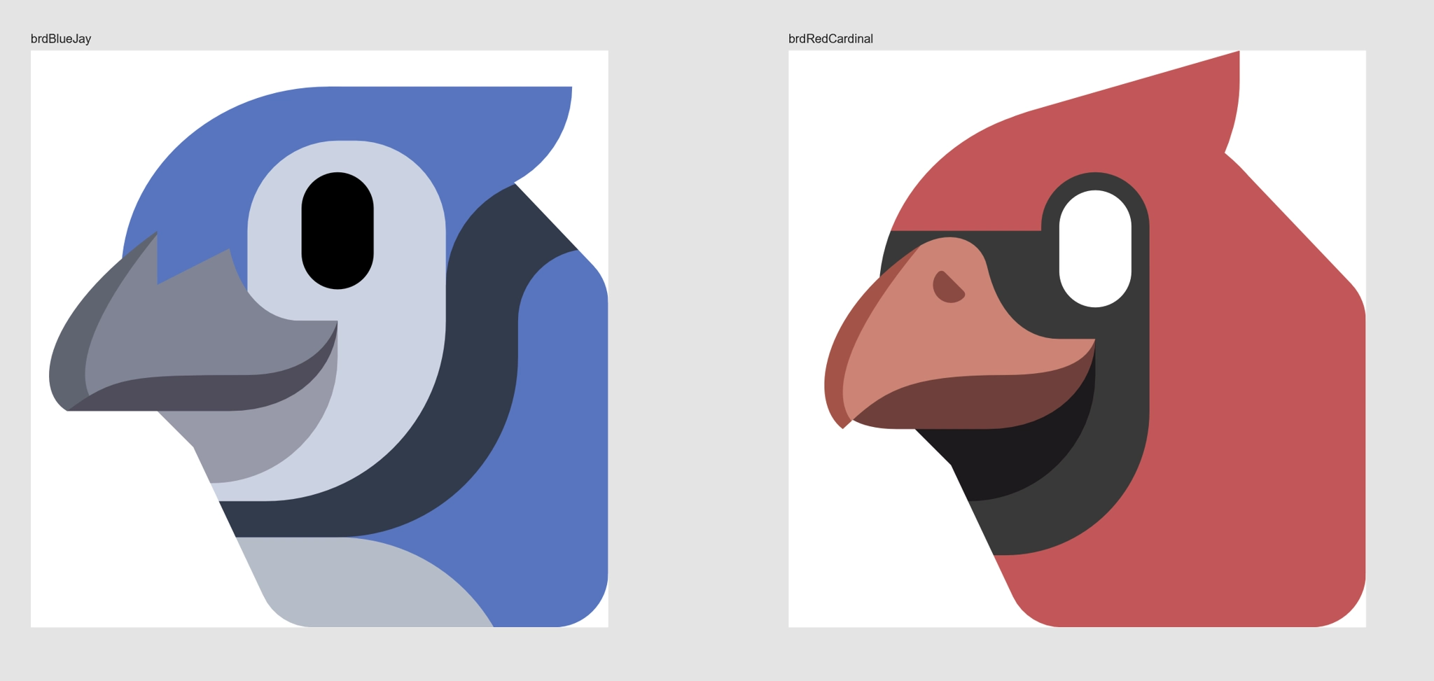 Emojis of a Blue Jay and a Red Cardinal.